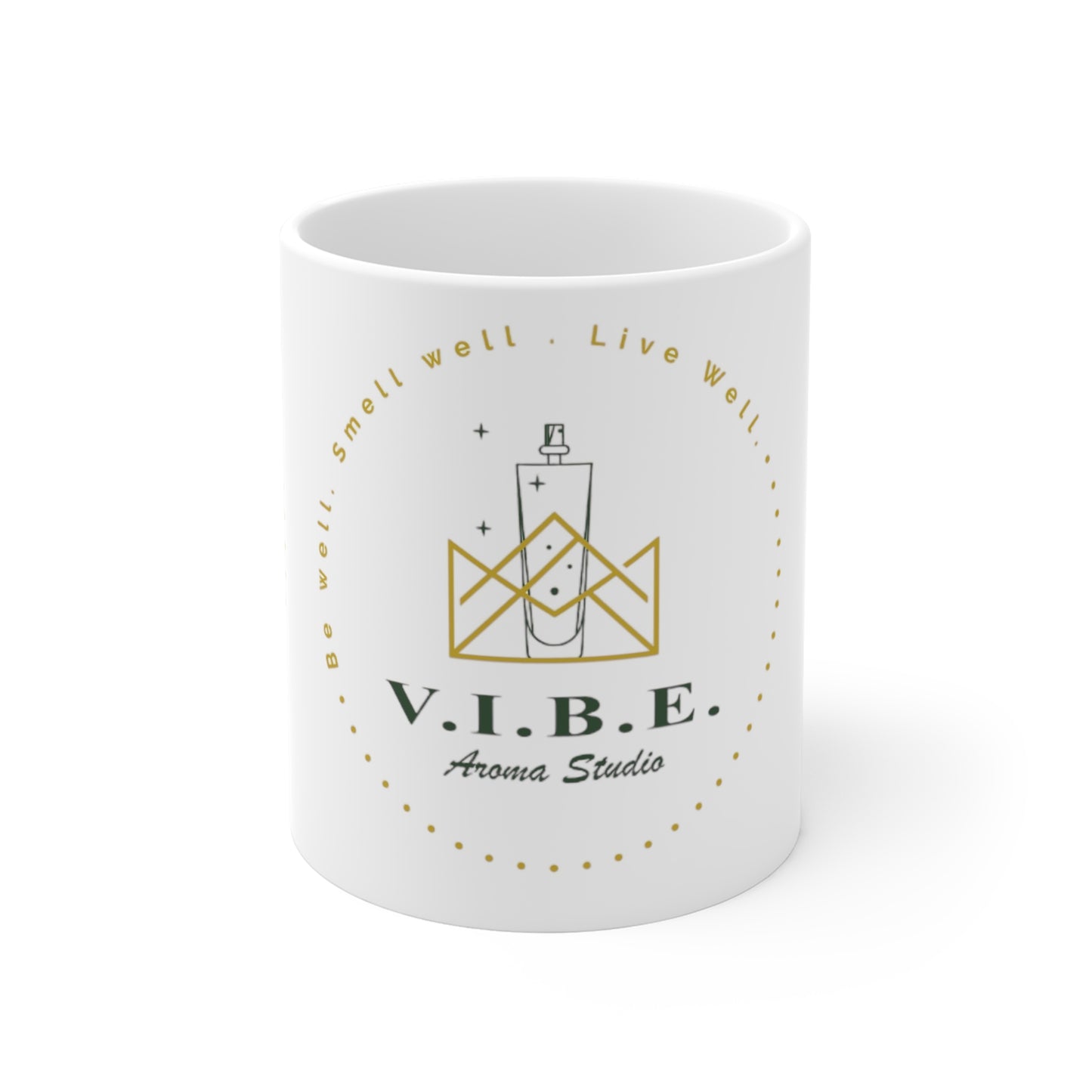 VIBE Aroma Studio Mug - 11oz Inspirational Coffee Cup - Be Well, Smell Well, Live Well