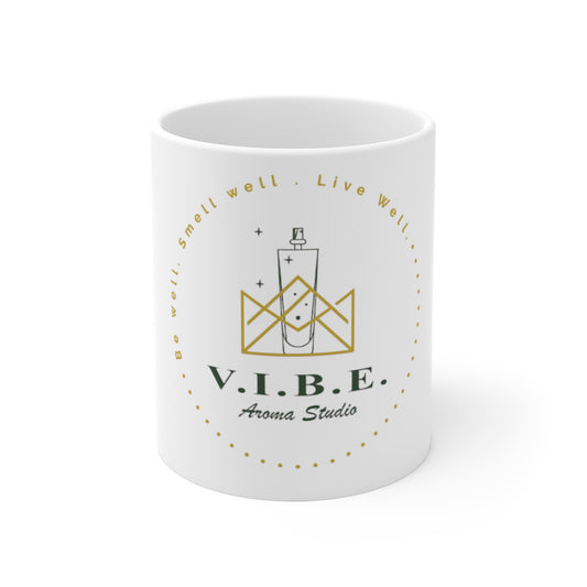VIBE Aroma Studio Mug - 11oz Inspirational Coffee Cup - Be Well, Smell Well, Live Well