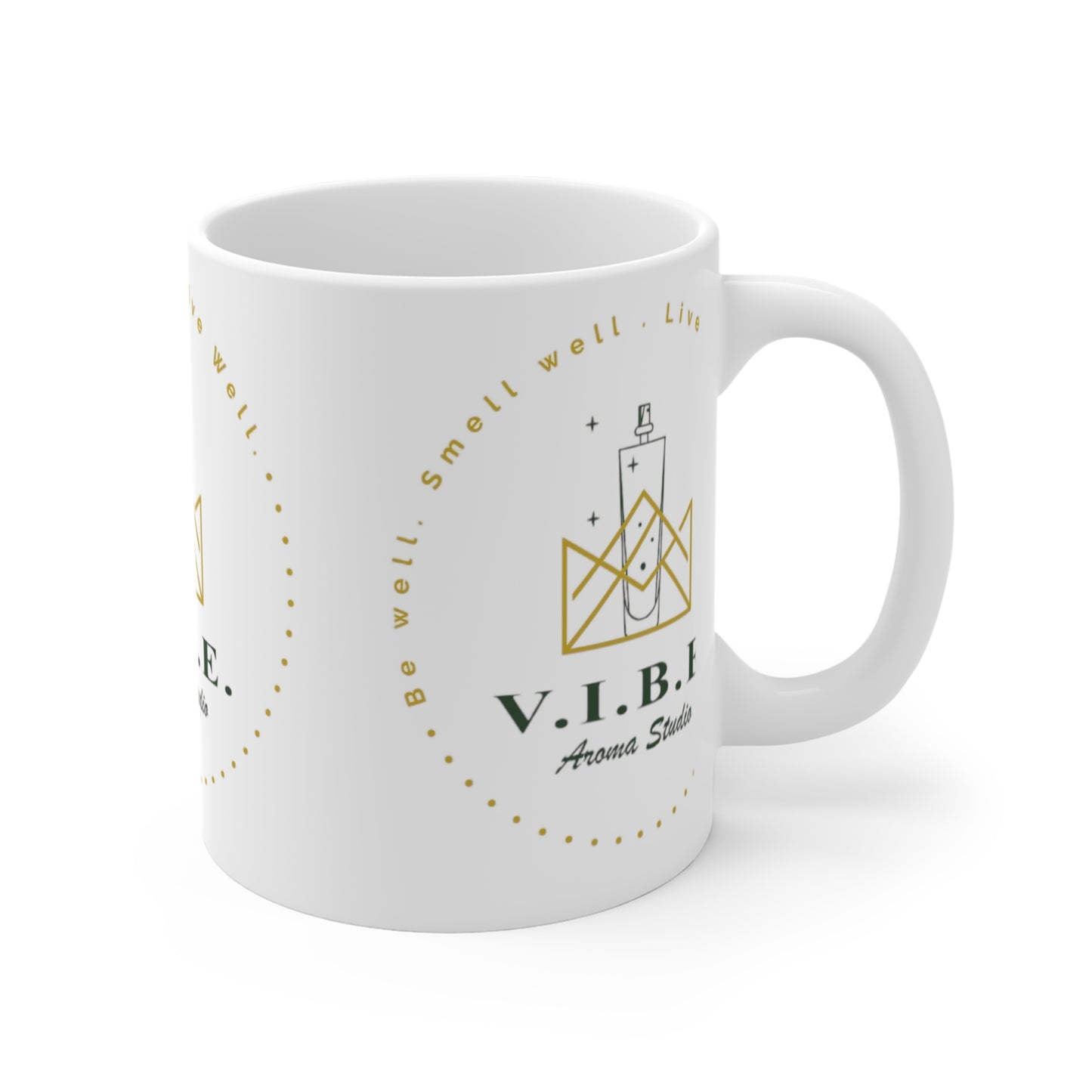 VIBE Aroma Studio Mug - 11oz Inspirational Coffee Cup - Be Well, Smell Well, Live Well